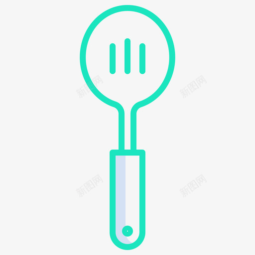 开槽勺子厨房136轮廓颜色图标svg_新图网 https://ixintu.com 勺子 厨房 开槽 轮廓 颜色