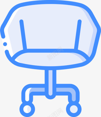 椅子办公家具1蓝色图标图标