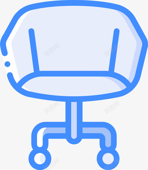 椅子办公家具1蓝色图标svg_新图网 https://ixintu.com 办公 家具 椅子 蓝色