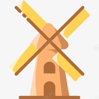 Kinderdijk风车landmark30平坦图标图标