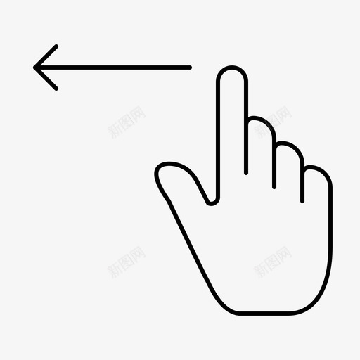 左刷手指手势图标svg_新图网 https://ixintu.com 左刷 手势 手指 线条 细线