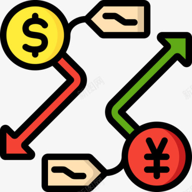 货币投资68线性颜色图标图标