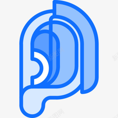 助听器医疗技术10蓝色图标图标