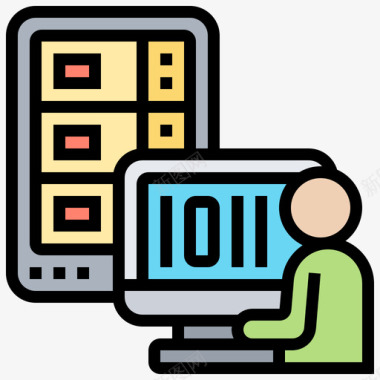 数据网络技术8线颜色图标图标