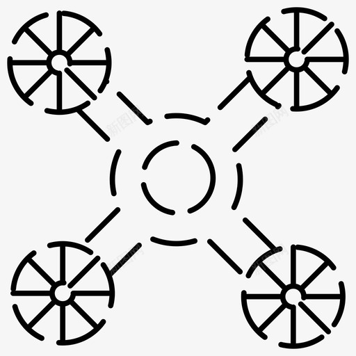四旋翼机无人机飞行图标svg_新图网 https://ixintu.com 图标 旋翼机 无人机 电子 虚线 飞行