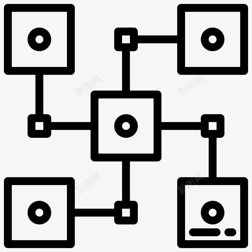 分布式区块链50线性图标svg_新图网 https://ixintu.com 分布式 区块 线性