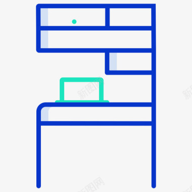 书桌家具装饰3轮廓颜色图标图标