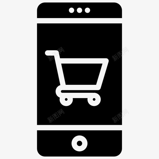 网上购物购物车智能手机图标svg_新图网 https://ixintu.com 商店 手机 支付 智能 网上购物 货币 购物车