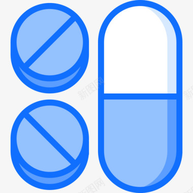 药丸药44蓝色图标图标