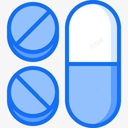 药丸药44蓝色图标svg_新图网 https://ixintu.com 药丸 蓝色