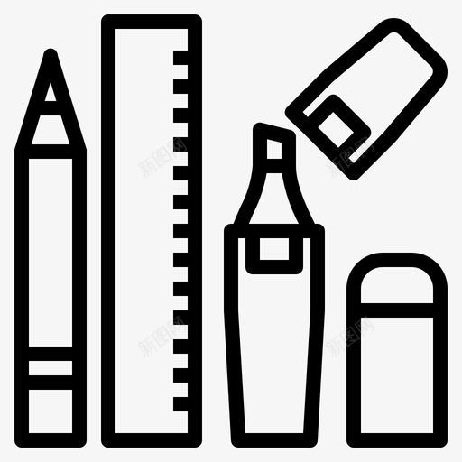 教材橡皮擦钢笔图标svg_新图网 https://ixintu.com 大纲 工具 教材 橡皮擦 管理 钢笔
