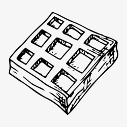 手绘比利时比利时华夫饼甜点食品图标高清图片