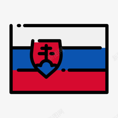 斯洛伐克国旗1线颜色图标图标