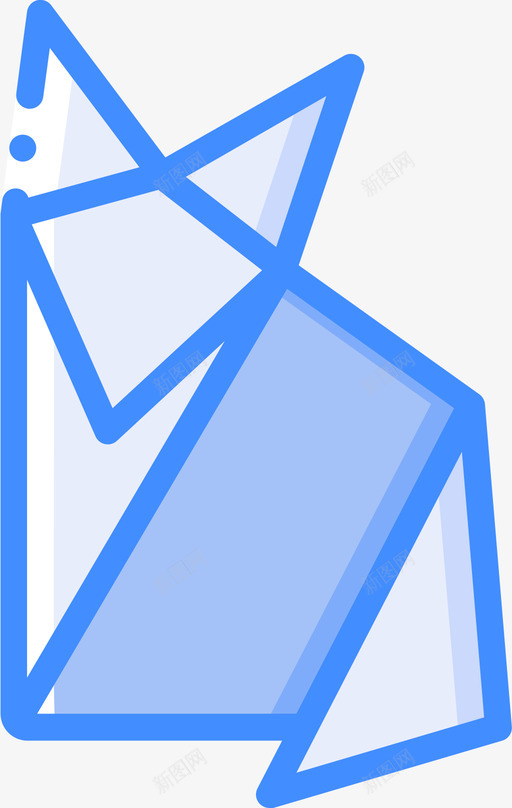 狐狸折纸蓝色图标svg_新图网 https://ixintu.com 折纸 狐狸 蓝色