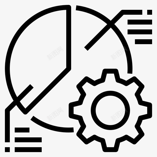 业务分析图表图标svg_新图网 https://ixintu.com 业务 业务管理 分析 图表 设置 饼图 齿轮