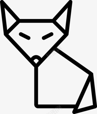 狐狸折纸3直线型图标图标