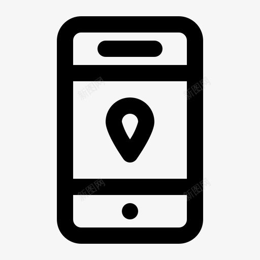 电话设备位置图标svg_新图网 https://ixintu.com 位置 旅行 标记 电话 设备