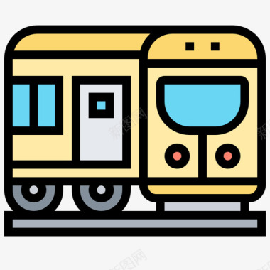 火车装运17线性颜色图标图标
