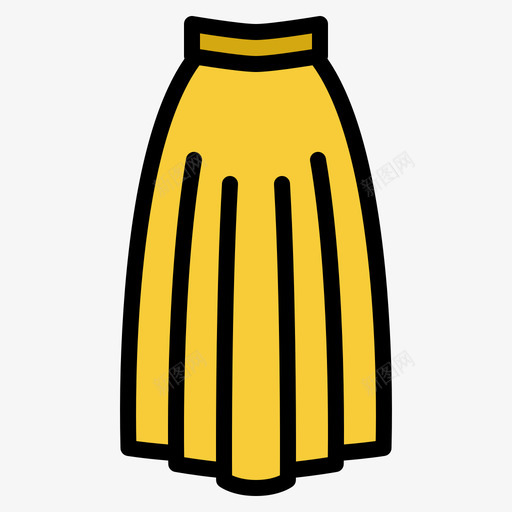 长裙女装4线性颜色图标svg_新图网 https://ixintu.com 女装 线性 长裙 颜色