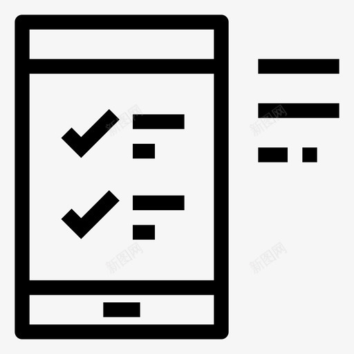智能手机手机检查表图标svg_新图网 https://ixintu.com 商务 手机 智能 检查表