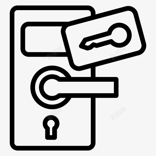 门锁卡家用智能图标svg_新图网 https://ixintu.com 家用 智能 智能家居 门锁