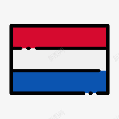 荷兰国旗1线颜色图标图标