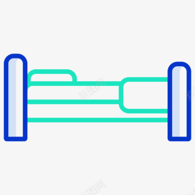 单人床家具装饰3轮廓颜色图标图标