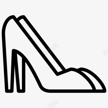 高跟鞋女性时尚轮廓图标图标