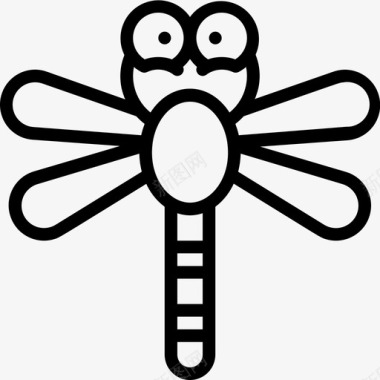 蜻蜓虫虫3线状图标图标