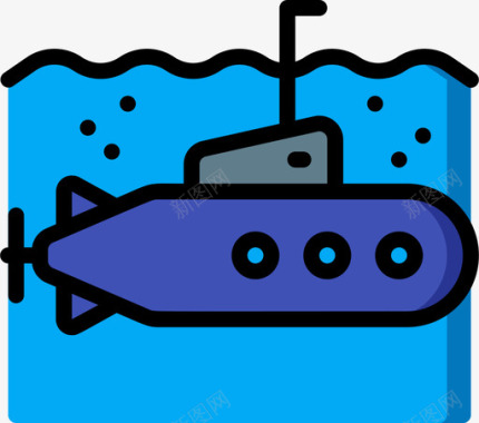 潜艇俄罗斯24线型颜色图标图标