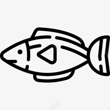 鱼美食学34直线型图标图标