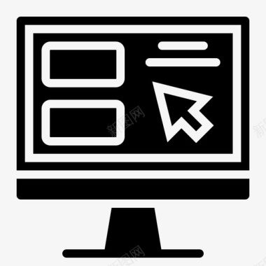 电子商务购买计算机图标图标