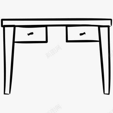 桌子抽屉家具手绘图标图标