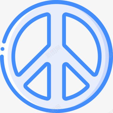 和平嬉皮士时代蓝色图标图标