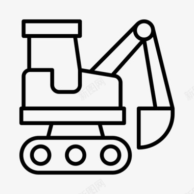 挖掘机建筑施工卡车图标图标
