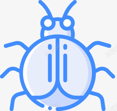 甲虫昆虫和昆虫蓝色图标图标