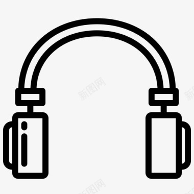 耳机摇滚音乐线性图标图标