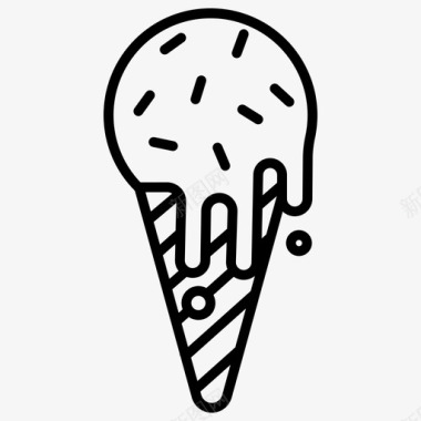 冰淇淋筒咖啡图标1轮廓图标