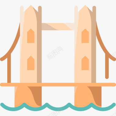塔桥landmark30平坦图标图标