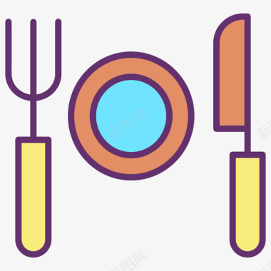 餐厅旅游260线性颜色图标图标