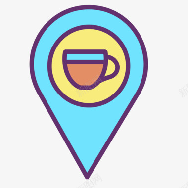 咖啡馆咖啡馆图标4线性颜色图标