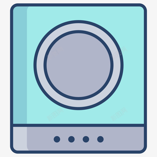 洗衣机厨房133线性颜色图标svg_新图网 https://ixintu.com 厨房 洗衣机 线性 颜色