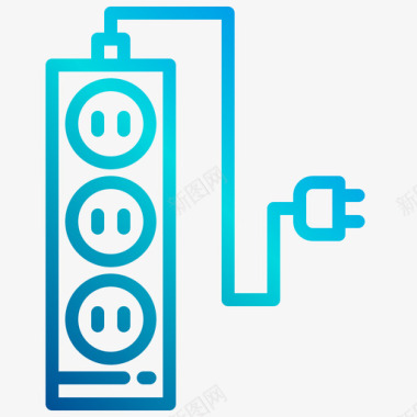 插头家用设备14线性梯度图标图标