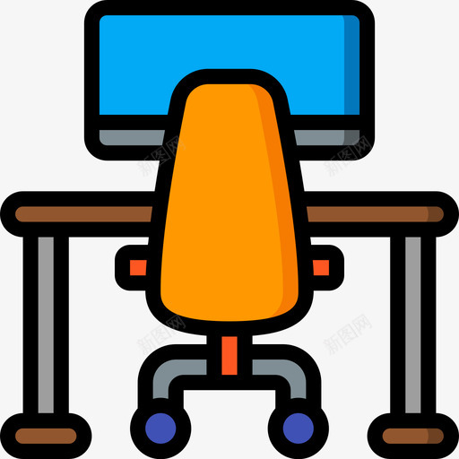 办公桌办公家具2件线性颜色图标svg_新图网 https://ixintu.com 2件 办公 办公桌 家具 线性 颜色