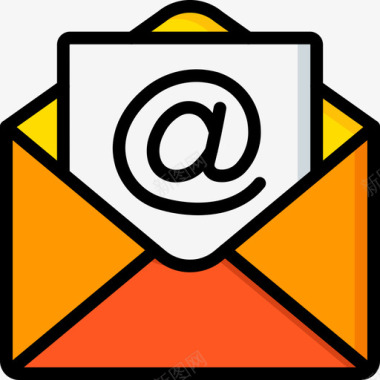 电子邮件信息技术9线颜色图标图标