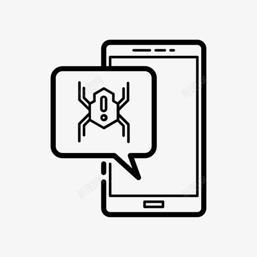 病毒错误已感染图标svg_新图网 https://ixintu.com android 保护 感染 未受 用户界面 病毒 移动 错误