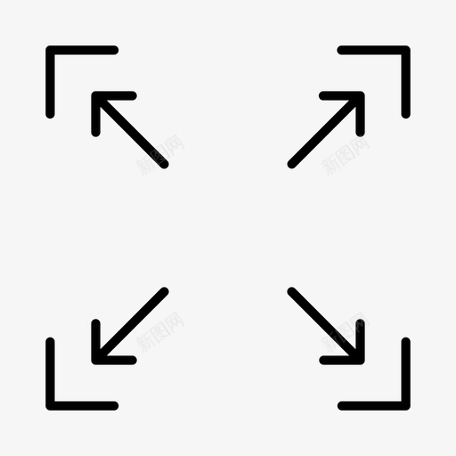 展开角点全屏图标svg_新图网 https://ixintu.com 全屏 变大 展开 拉伸 目标 角点