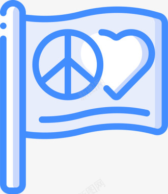 和平与爱嬉皮士时代蓝色图标图标