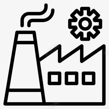 工厂工程82线性图标图标