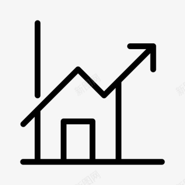 增长房屋财产图标图标